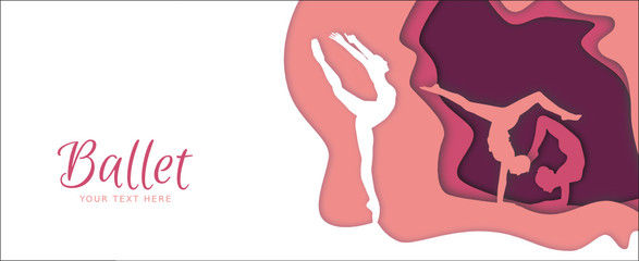 Ballett Flyer Vorlage im Papercut Design