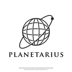 Vector logo of earth or planet logo using line art