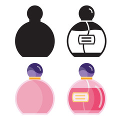 Toilet Water in Perfume Bottle Flat Icons