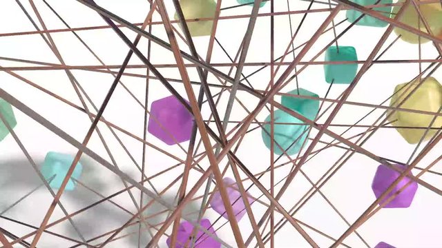 3D abstract animation of pastels color balls motion 