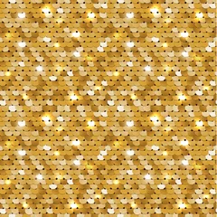 Wall murals Glamour style Seamless golden texture of fabric with sequins
