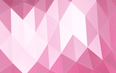 Fototapeta premium Pink and white abstract geometric rumpled triangular low poly 3d rendering 