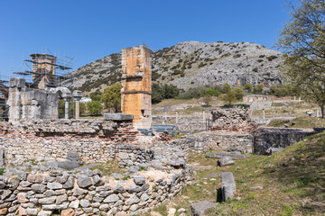 Basilica in the archeological area of ancient Philippi, Greece