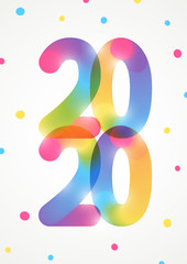 Obraz premium New Year concept with color 2020 numbers for Your holiday design