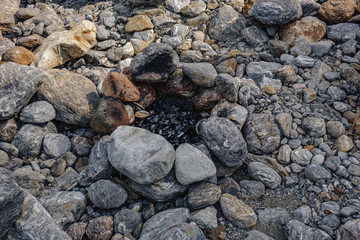 a place to light a fire made of stones