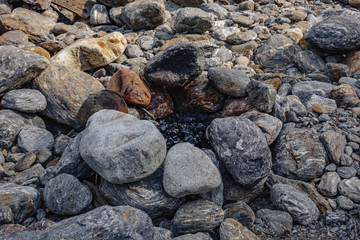a place to light a fire made of stones