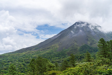 Arenal Volcano, which has an almost perfect cone shape, is one of the biggest tourist attraction in Alajuela, Costa Rica