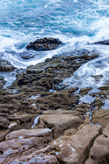MARITIME LANDSCAPE WITH ROCKS AND SEA ON THE NORTH OF SPAIN