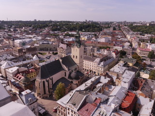 Old Lions from a height (bird's eye). August 24, 2019 Lviv (Ukraine)