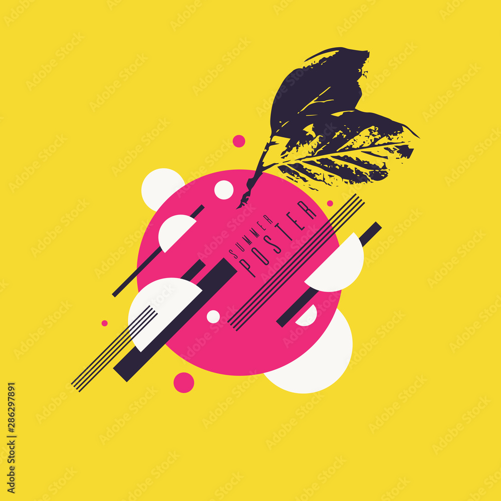 Poster modern art background with flat, minimalistic style. poster with elements for design
