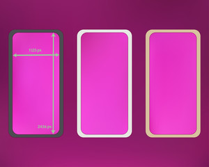 Mesh, magenta colored phone backgrounds kit.