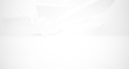 White smooth abstract architectural background. 3D illustration and rendering