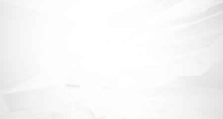 White smooth abstract architectural background. 3D illustration and rendering