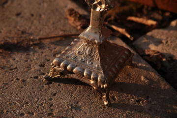 An old silver cross with the body of Jesus Christ