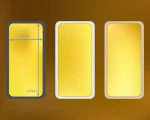 Mesh, gold colored phone backgrounds kit.