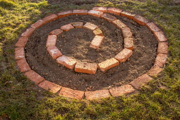 building herbal spiral first layer completed
