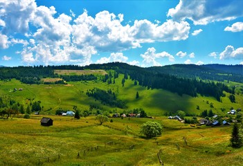 Fototapeta na wymiar a mountain village in Romania