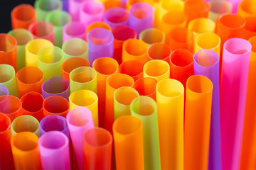 abstract close-up colorful straw for background