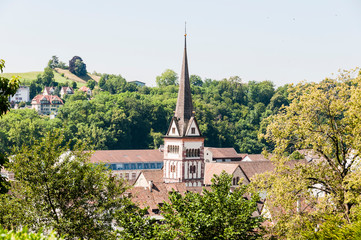 Schaffhausen, Münster, Kirche, Altstadt, Altstadthäuser, Stadt, Ostschweiz, Rhein, Sommer, Schweiz