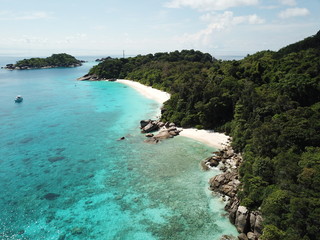 Aerial view of Similan island in Thailand