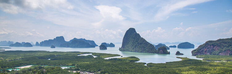 Samet Nangshe View point in Phang Nga national park in Thailand