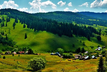 Fototapeta na wymiar a mountain village in Romania
