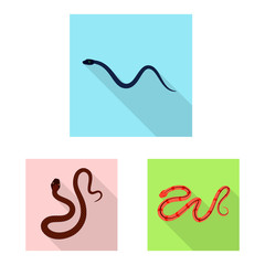 Isolated object of skin and reptile symbol. Set of skin and danger vector icon for stock.