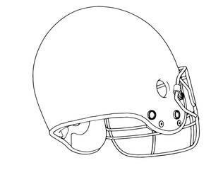 sketch american football helmet vector
