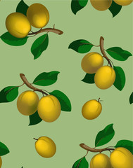 seamless pattern with plums.