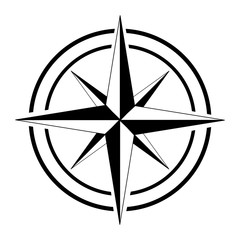 Compass icon, logo isolated on white background