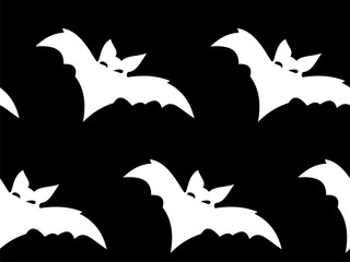 Seamless pattern with halloween carved jack faces silhouettes on black background. Can be used for scrapbook digital paper, textile print, page fill. Vector illustration