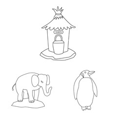 Vector illustration of entertainment and forest sign. Collection of entertainment and park stock symbol for web.
