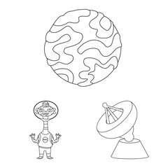 Vector illustration of space and galaxy logo. Collection of space and travels vector icon for stock.