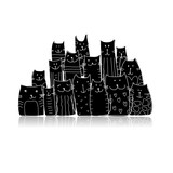 Black cats, sketch for your design