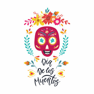 Dia de los muertos, Day of the dead, Mexican holiday banner, card