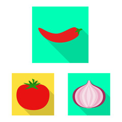 Isolated object of taste and product symbol. Collection of taste and cooking vector icon for stock.
