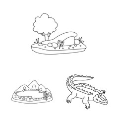 Vector illustration of entertainment and forest symbol. Collection of entertainment and park stock vector illustration.