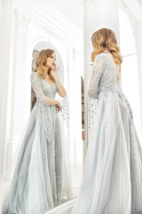 Fototapeta premium bride in blue dress