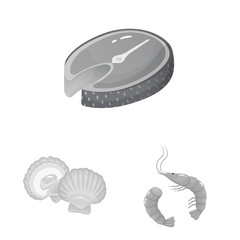 Isolated object of seafood and healthy logo. Set of seafood and ocean vector icon for stock.