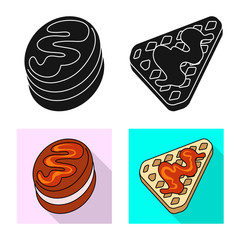 Isolated object of confectionery and culinary symbol. Collection of confectionery and product vector icon for stock.