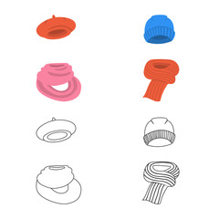 Vector design of clothes and texture icon. Set of clothes and weather stock symbol for web.