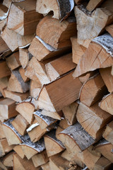 Abstract photo of a pile of natural wooden logs background