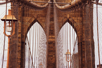 close-up Brooklyn Bridge
