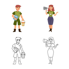 Vector illustration of nature and fun icon. Set of nature and entertainment stock vector illustration.