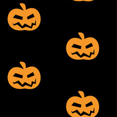 Seamless pattern with halloween pumpkins spider web zombie. Can be used for scrapbook digital paper, textile print, page fill. Vector illustration