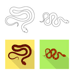 Vector illustration of mammal and danger sign. Collection of mammal and medicine stock vector illustration.