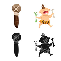 Vector illustration of evolution and prehistory symbol. Collection of evolution and development stock symbol for web.