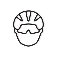 black bike helmet icon- vector illustration