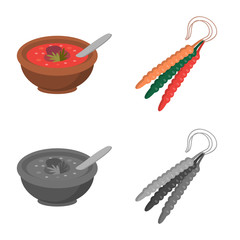 Vector illustration of culture and sightseeing logo. Collection of culture and originality stock vector illustration.