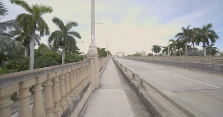 Pedestrian path on bridge forward motion 4k 60p